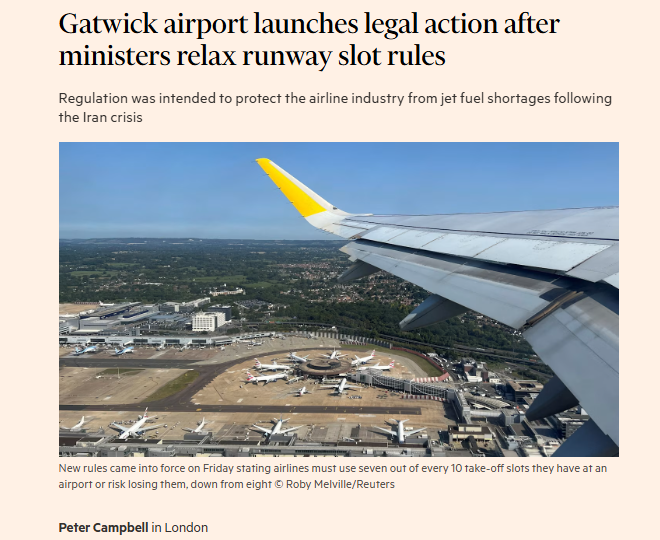 Petercampbell1's tweet photo. 🚨FT EXCLUSIVE: Gatwick Airport is suing the UK government over airline slot changes🚨

Full story just published on FT: https://t.co/qvFMPa9riq 
 
More details on Linkedin (where I am now FAR more active than on Twitter/X):  https://t.co/tk5InScv9h https://t.co/cu9RZ4vG3R