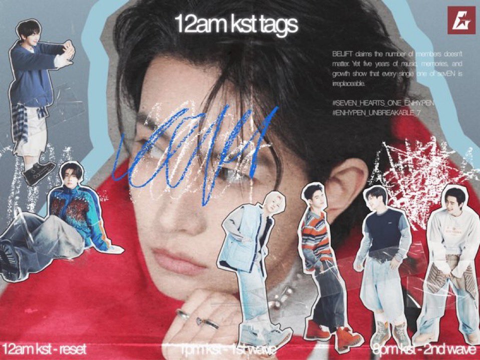 btseveenha's tweet photo. Soorryy im an hour late but here is our new tags!!!

BELIFT claims the number of members doesn't matter. Yet five years of music, memories, and growth show that every single one of sevEN is irreplaceable.

#SEVEN_HEARTS_ONE_ENHYPEN
#ENHYPEN_UNBREAKABLE_7 https://t.co/ZOE5tJ31QW