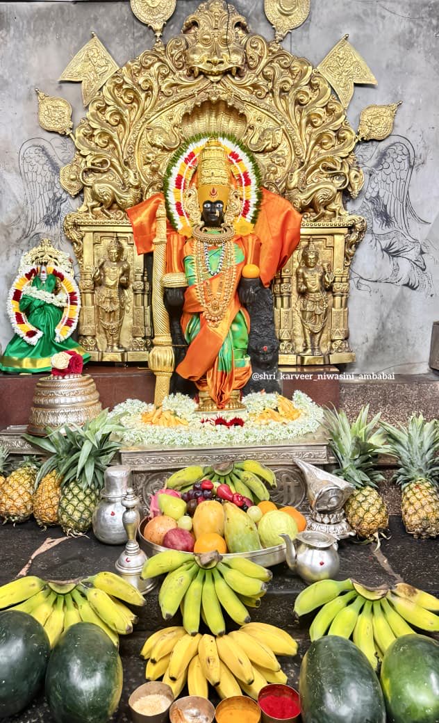 NarayanGambhir's tweet photo. Today’s Alankar Pooja #Mahalakshmi#Ambabai🙏🏻 https://t.co/GjEFtDGVrb