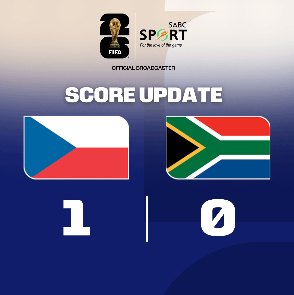 SABC_Sport's tweet photo. 9' - Modiba loses his man as Czechia go threatening again, but this time the flag is up for offside.

🚨 LIVE
📺 SABC 1 | SABC 3
🌐 https://t.co/26PdrPrnVE

#SABCSportFootball #AllOfUsAllInKaofela #FIFAWorldCup https://t.co/5sted6QjMh