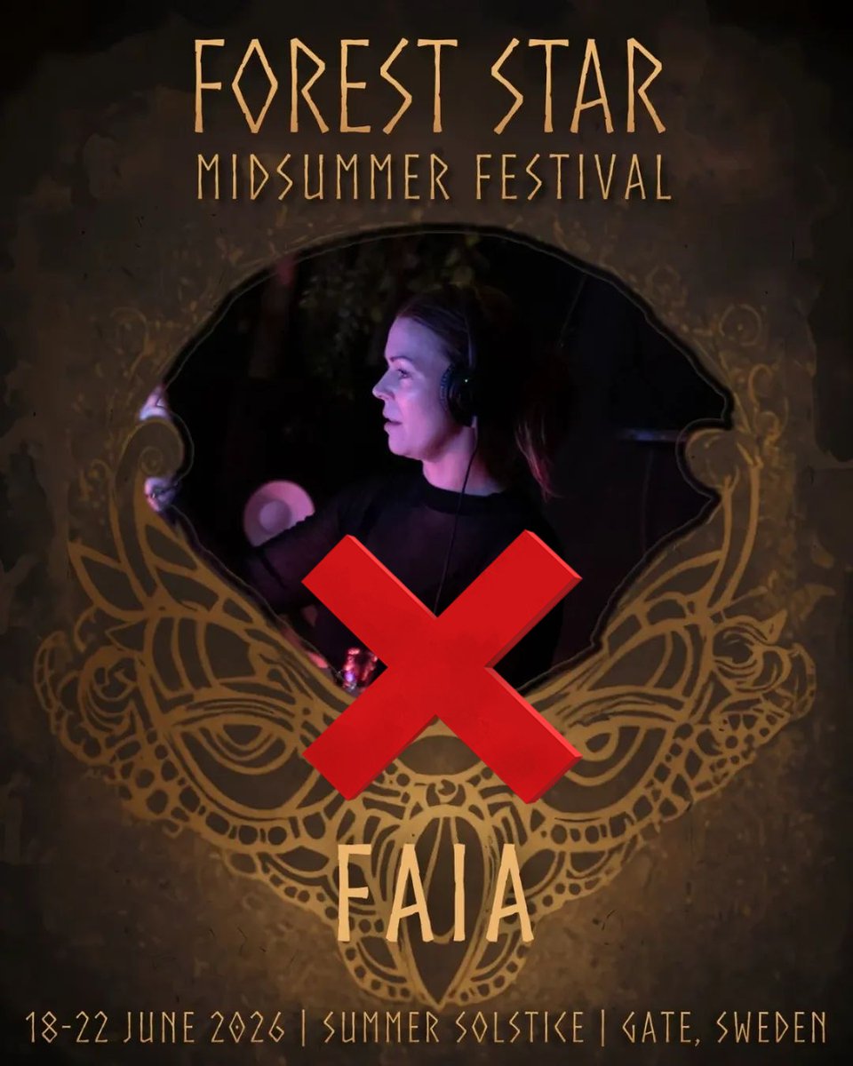 FaiaGry's tweet photo. I’m really sad to share that I won’t be able to play at Forest Star Festival this year💔🙏 I was so looking forward to returning.
Due to transport issues and my health (I’m 9 weeks post-surgery and may need another procedure), I have to cancel and focus on recovery.❤️‍🩹
#foreststar https://t.co/iEcH4GpkTe