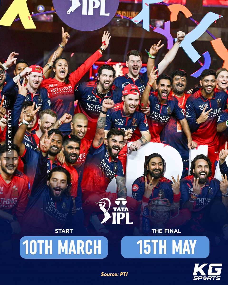 TheKGSports's tweet photo. 🚨 IPL 2027 DATES ARE OUT 🚨

IPL is likely to start on March 10th and finish by May 15th from next season to avoid adverse Weather conditions. [PTI] 

#IPL #T20Cricket https://t.co/o9XAgaOGGa