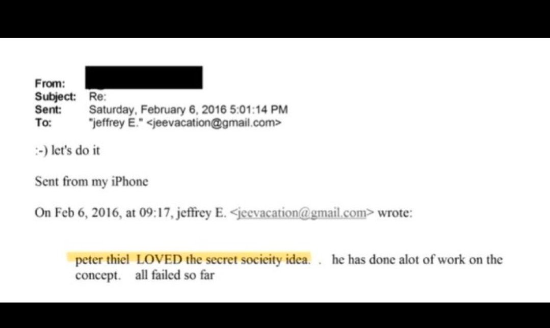 AbsoluteAutism's tweet photo. "Loved the Secret Society idea" "Let's do it!"

-Peter Thiel &amp; Jeffrey Epstein https://t.co/4FQq44QgPn