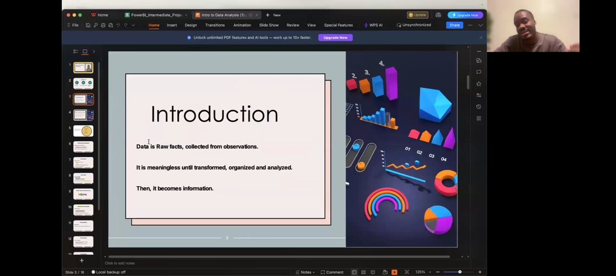 Nobu_tlade's tweet photo. DAY 4/30
I had my first Data Analytics class with @TechSphereAcad yesterday and as I anticipated, it was packed.

The first class was basically an introductory class into what Data Analytics is all about, the tools and the different sources through which data can be obtained. https://t.co/VaSOZ3r3BL