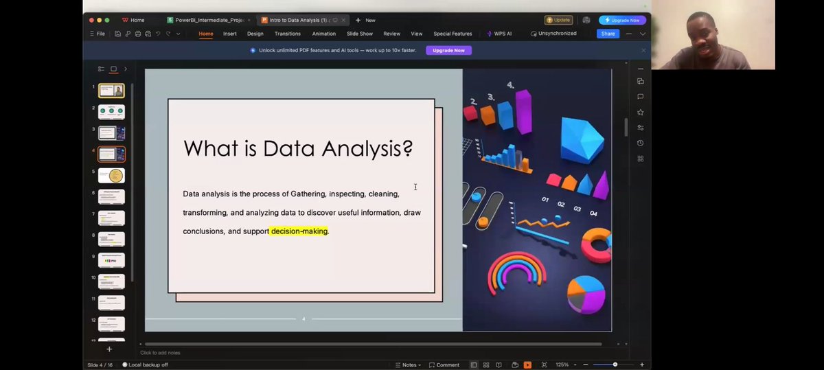 Nobu_tlade's tweet photo. DAY 4/30
I had my first Data Analytics class with @TechSphereAcad yesterday and as I anticipated, it was packed.

The first class was basically an introductory class into what Data Analytics is all about, the tools and the different sources through which data can be obtained. https://t.co/VaSOZ3r3BL