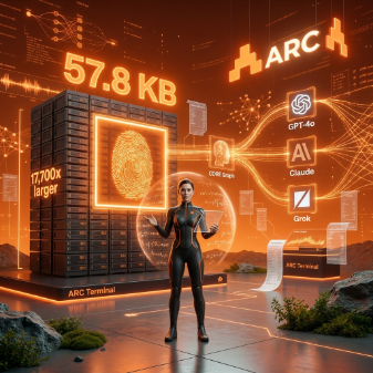 ShazeemiS's tweet photo. Everyone is racing to build better models

@TheARCTERMINAL  is shrinking the part that actually matters

57.8 KB

A personalization fingerprint 17,700x smaller than per user fine tuning

Portable across GPT 4o Claude and Grok

No retraining
No model lock in
No starting over when the model changes

Your context becomes the asset
The model becomes replaceable
Most AI companies optimize intelligence

ARC optimizes ownership
The math is open
The implications are massive

Alternative stronger version

The biggest breakthrough in AI might not be a new model

It might be 57.8 KB
ARC's personalization fingerprint is 17,700x smaller than per user fine tuning

Yet it works across GPT-4o Claude and Grok simultaneously

Same identity
Same context
Different models

When personalization becomes portable

Model wars stop mattering

Your memory becomes the moat