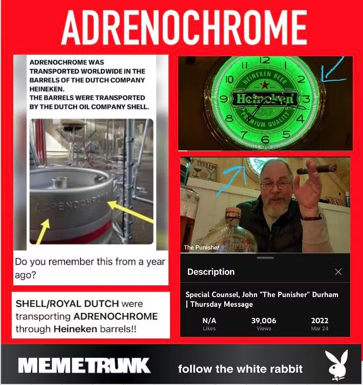 PhilomenaGrady's tweet photo. ADRENOCHROME transported by the Dutch Oil Company SHELL in HEINEKEN barrels !! 🤮

Never forget why we started
It always was, and still is about the children

Crimes Against Our Children

Military is the only way
No Deals !

NCSWIC 💞🌹🕊🌍💫 https://t.co/4ha2WrFntf