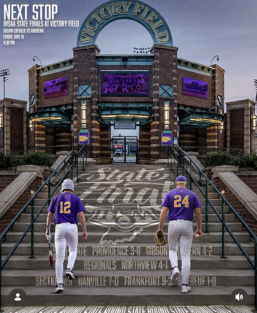 GuerinBaseball's tweet photo. GC Nation - see you tomorrow at Victory field. Come support your Golden Eagles. 430pm first pitch!  

💛💜🦅

@GCHS_Athletics https://t.co/WgG1lzsZjM