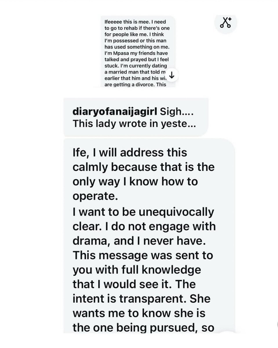 diaryofa9jagirl's tweet photo. The wife replied. Please refer to Tuesday's #dearife DM. I wish I could share my other chats with this woman so you can understand the full picture of her mind. I feel obligated to post this, especially because I have also confirmed what she said to be true from the other lady https://t.co/k7sdJ8OwQY