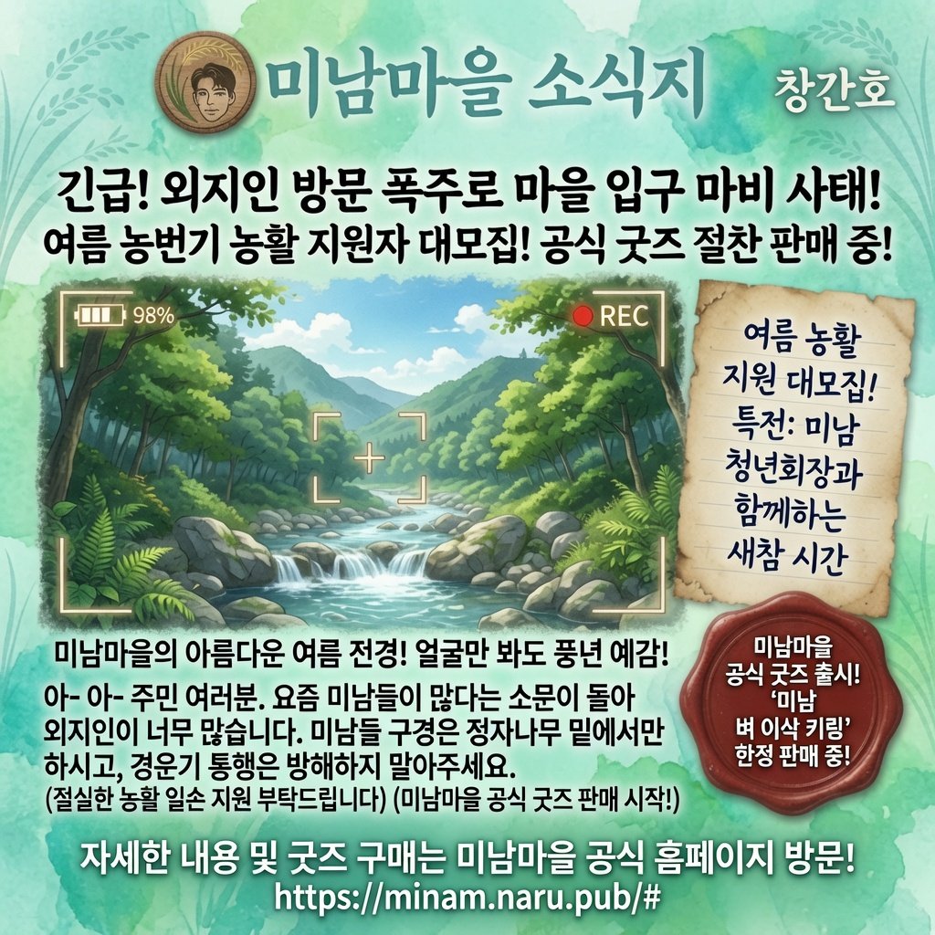 new_zero000's tweet photo. 📣 야야야 이놈들아!
미남마을 이장 김 두봉이다!

외지인들 때문에 마을 입구 마비됐다! 
온 김에 얼른 와서 농활 도와주고 가라!

홈페이지 와서 노래도 듣고 가!
https://t.co/iy9eR506LQ

이상이다!

⭐️6/20(토) 오후 7시⭐️
#미남마을 #멜팅 에서 🅾🅿🅴🅽!! https://t.co/InwALwU7Ng