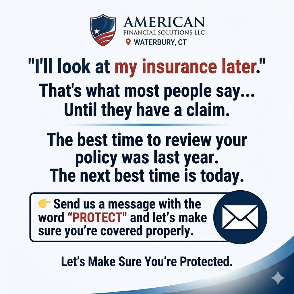 afsins1's tweet photo. "I'll look at my insurance later."
That's what most people say...
Until they have a claim.
The best time to review your policy was last year.
The next best time is today.
👉 Send us a message with the word "PROTECT" and let's make sure you're covered properly. https://t.co/XHyoaCw1Ct