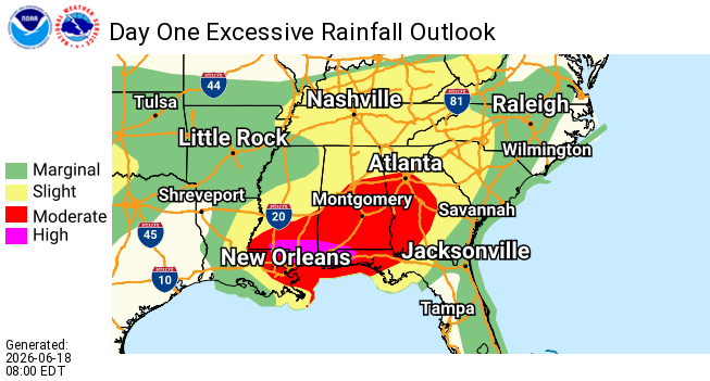 NHC_Atlantic's tweet photo. Jun 18 8AM EDT: There is a low chance of development offshore the east coast of the United States from the remnants of #Arthur late this week. Regardless of development, heavy rainfall with the potential for widespread and life-threatening flash flooding is likely across portions of the Southeast United States during the next day or two. Additional information on the rainfall potential can be found in rainfall forecasts and Excessive Rainfall Outlooks from @NWSWPC at https://t.co/DkT7EhHNm1