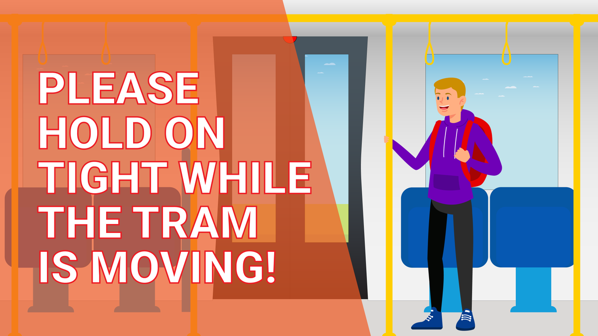 BPL_Transport's tweet photo. It's Rail Safety Week! 🚊⚠️

Today’s top tip is about remaining safe onboard a tram, as they can change speed or come to a stop quite suddenly. 

Once you board the tram make sure to:
✅ Find a seat if available 
✅ If standing hold on tight to a handrail https://t.co/1eT7suVisK
