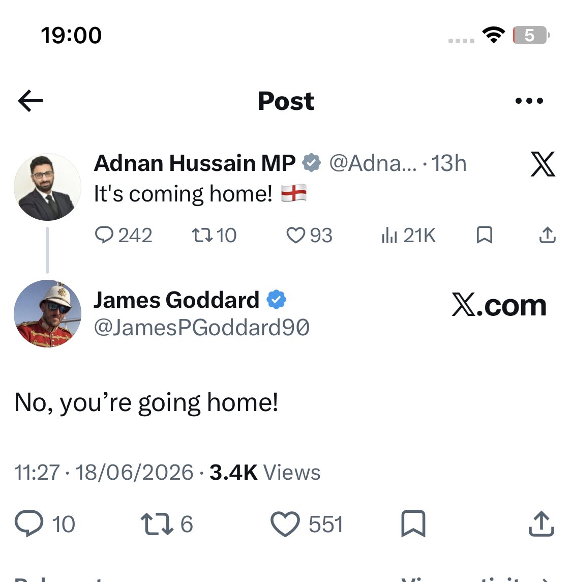 James Goddard tweet media