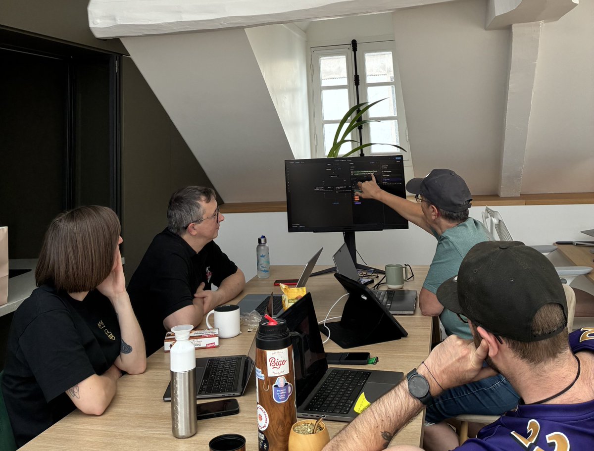 weweb_io's tweet photo. ✨ Last Thursday, our Paris office was buzzing with builders.

Four hours on the clock, and an editor most of them had never opened.

Huge thanks to @Colitopare for leading the session ❤️

Together, the group laid the foundations: a database with tables, relationships, and secured Views.

Then they moved to the frontend, connecting data and binding their first elements.

No slides. No surface-level demos.

Everyone spent time directly in the WeWeb editor, getting comfortable with the workflow and exploring what feels familiar, and what feels different from other tools.

👏 Thank you to everyone who jumped in:
Laura Duteil, Arthur Butti, Marc Lamouret

Interested in hosting a WeWeb workshop of your own? Reach out to Ishika in the WeWeb community. 

We'd love to help make it happen 😃
