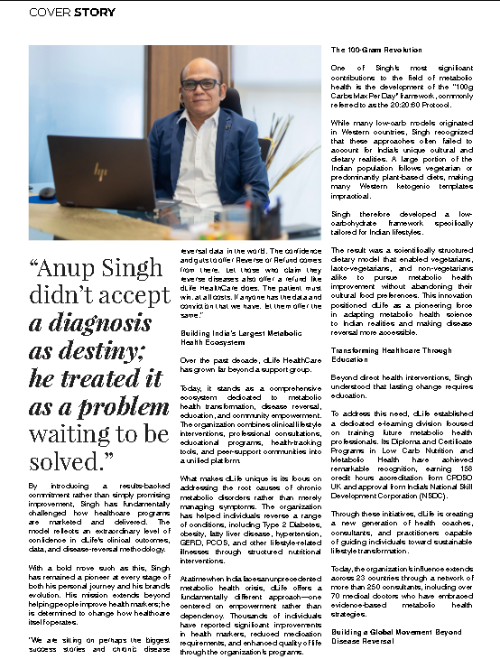 FITholic_Health's tweet photo. THRILLED & PROUD to see the #OG #Pioneer - One & Only - Anup Singh featured on the Cover of CEO India Magazine!!

Anup - starting with his own Diabetes Reversal in 2011 -- Gave us the Biological Foundation with Engineering Accuracy: 

Max 100g/day Carbs
Or 20:20:60 Carbs: Proteins: Fats 

Which Revolutionized Disease Reversal for everyone globally - including the foody & choosy Indians

It also completely made the Western, uni-dimensional model of  LowCarb = Keto/Carnivore irrelevant .. that model had already failed in India

There are of course people - funnily, right here in India - who push people to go Carnivore -- 
# And when parameters worsen, they say "Oh, you don't need to test"
# And don't offer the required support - putting them on monthly subscription
# When faced with DATA-Backed Logic from Anup - stay mum
# And still call themselves "Baadshahs" (Emperors) -- not realizing they're the aptly named 'Emperors without clothes'

Undoubtedly - with all the Data & Proofs & Evidence & RESULTS -- Anup Singh is the BIG DADDY of Disease Reversal, Metabolic Health, and LowCarb!

The 100g/Day limit - based on Liver's Glycogen Holding Capacity - shows Anup's sharp Engineering Mind Applied to Foundational Biology

But the self-taught, One-Liner Coaches - "Eat Meat & Eggs" won't realize it until much later

Let them call themselves whatever: The world knows Anup, and today is the day we're celebrating ANUP SINGH once again!

Congratulations, #Pioneer!   THANK YOU for everything you have done, and continue to do!