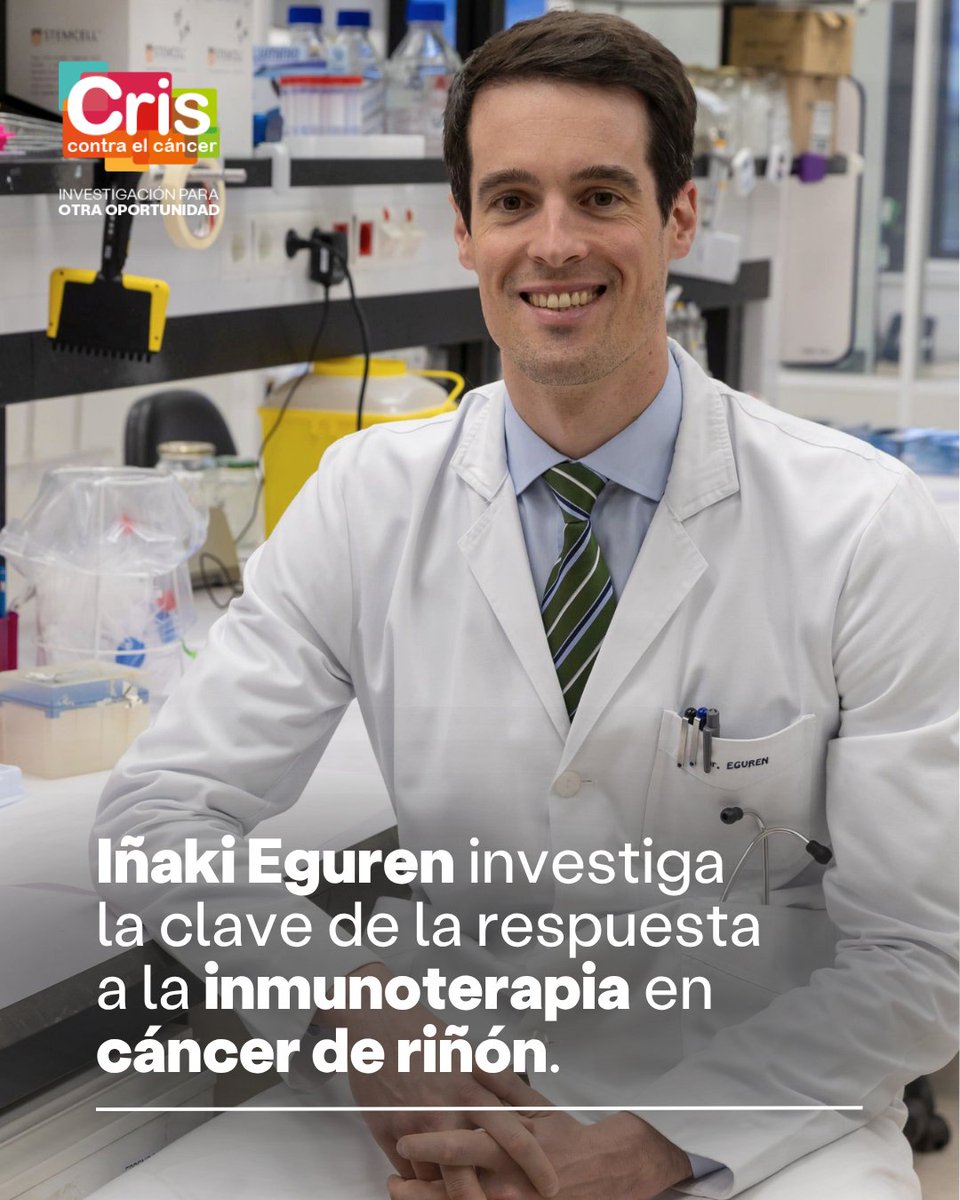 criscancer's tweet photo. 🔴🔬En #CáncerdeRiñón, entender cómo interactúan las células inmunitarias y tumorales puede ser la clave para mejorar la inmunoterapia. Este es el objetivo del proyecto de Iñaki Eguren. 

+ info ➡️ https://t.co/DJ2dFuJOCA

#CRISContraelCáncer #DíaMundialdelCáncerdeRiñón https://t.co/XFMOU3tlM2