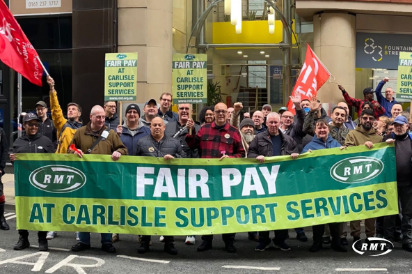 RMTunion's tweet photo. RMT confirms further strike action in Carlisle Support Services pay dispute
 
RMT members employed by Carlisle Support Services, working on the Northern rail contract will continue their long-running dispute over pay by taking 48 hours strike action from Saturday.
 
The action follows Carlisle Support Services' continued refusal to negotiate a proper pay settlement through collective bargaining, despite increasing demands being placed on frontline staff including gate line operatives and revenue officers.
 
Picket lines will take place at:
 
Saturday 20 June – Skipton Station, 8am to 10am
Saturday 20 June – Manchester Victoria Station, 11am to 1pm
Sunday 21 June – Manchester Victoria Station, 11am to 1pm
 
Carlisle Support Services has recently claimed that it has "honoured our agreement to implement an annual pay uplift in line with the Living Wage increase".
 
RMT has rejected that claim, making clear that the increase is not the result of any negotiated agreement with the union but stems from the company's commitment as an accredited Living Wage employer.
 
RMT General Secretary Eddie Dempsey said: "Carlisle Support Services is attempting to present its Living Wage Foundation obligations as though they are the product of negotiations with RMT. That is simply not true.
 
"The annual Living Wage uplift is a commitment Carlisle made when it chose to become a Living Wage employer. It is not a pay rise negotiated through collective bargaining and it does not resolve this dispute.
 
"Our members working on the Northern contract perform vital frontline railway roles. They keep stations safe, assist passengers and protect railway revenue, all while facing increasing responsibilities and pressures on a daily basis.
 
"These workers deserve a fair, negotiated pay settlement that reflects the value of the work they do. Instead, Carlisle has sought to rely on a minimum commitment it already had while refusing to engage meaningfully with the union on pay.
 
"This dispute is about respect, recognition and fair reward for a workforce that plays a critical role on the railway.
 
"The whole episode underlines why all outsourced rail workers should be taken in-house as part of the future of Great British Railways as soon as possible."