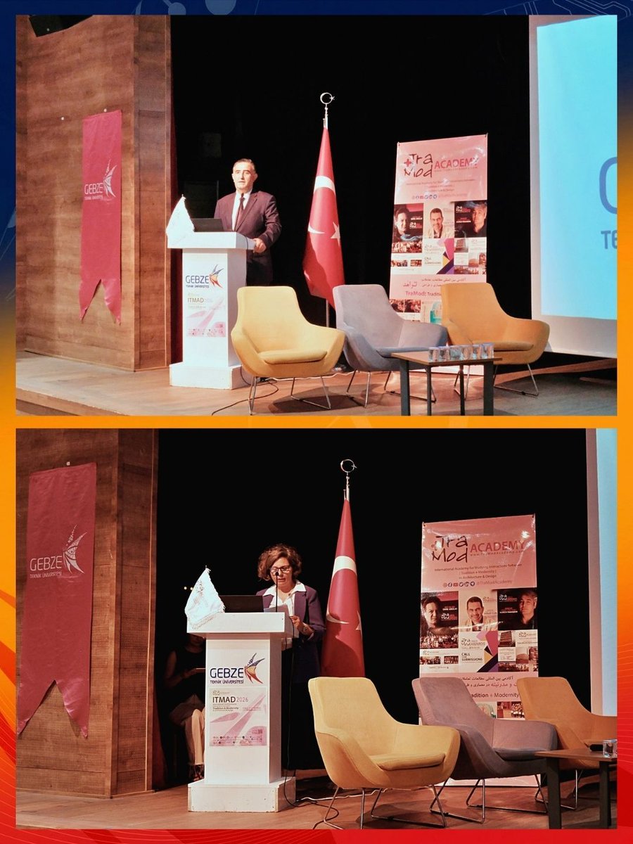 GtuEduTr's tweet photo. GTÜ’de uluslararası mimarlık, tasarım ve sanat buluşması başladı.

GTÜ Mimarlık Fakültesi ev sahipliğinde düzenlenen TRAMOD 2026 – International Conference on Interactions between Tradition and Modernity in Architecture and Design (ITMAD), gerçekleştirilen açılış programıyla başladı.

Rektörümüz Prof. Dr. Hacı Ali Mantar ve Mimarlık Fakültesi Dekanımız Prof. Dr. Elif Özlem Aydın’ın açılış konuşmalarıyla başlayan konferans; kültürel mirasın korunması, mimarlık ve tasarımda gelenek–modernite ilişkisi, dijital üretim teknikleri ve endüstriyel miras gibi konuları uluslararası katılımcılarla ele alıyor.

Türkiye’nin yanı sıra ABD, Rusya, Brezilya ve İran’dan akademisyenler, araştırmacılar, mimarlar ve tasarımcıları bir araya getiren TRAMOD 2026, bugün gerçekleştirilecek oturumlar ve etkinliklerle devam ediyor.

#GTÜ #GebzeTeknikÜniversitesi #BilimeKanatAç #TRAMOD2026 #Architecture #Design #CulturalHeritage