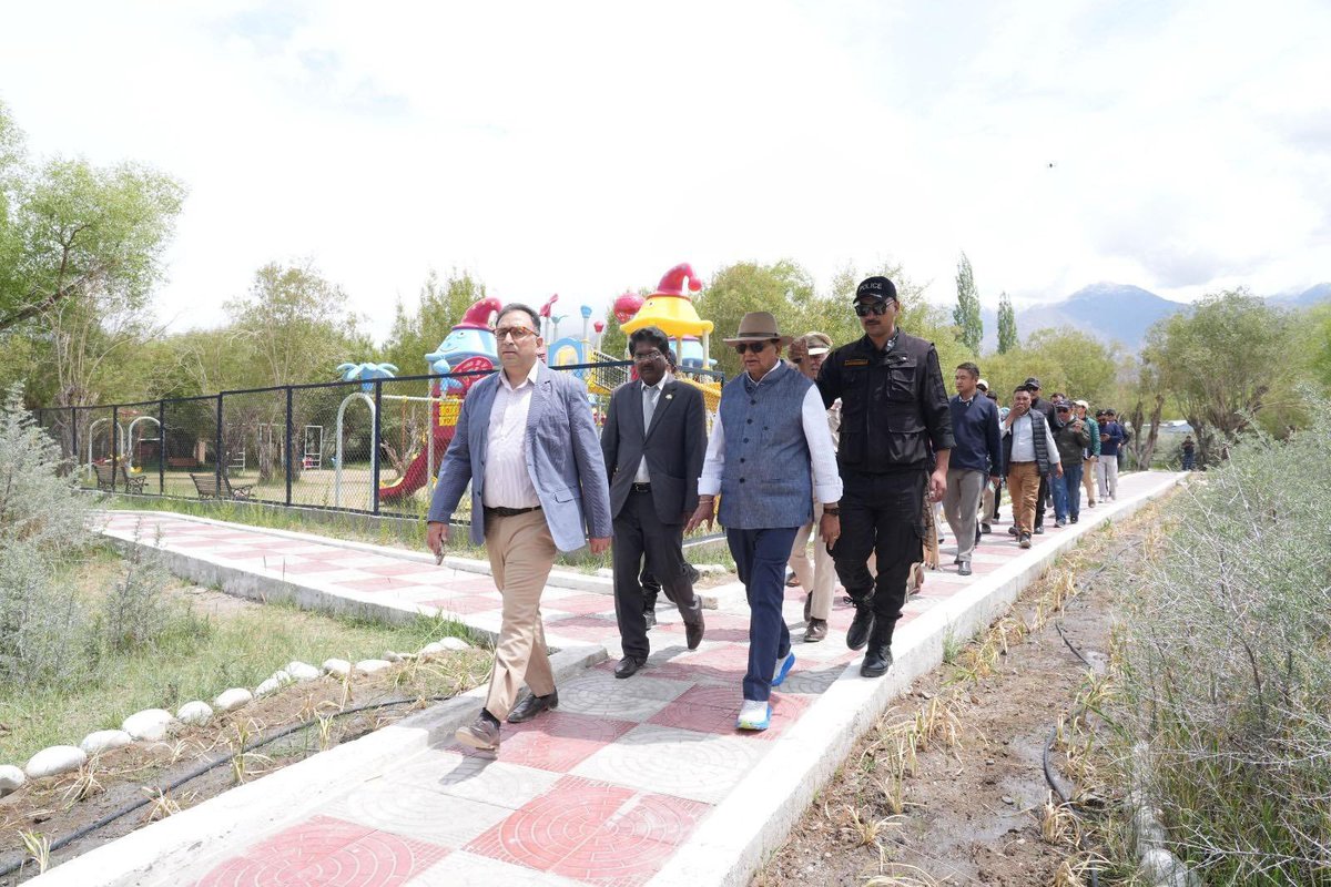 GemsofLadakh's tweet photo. Revitalized Choglamsar Park in Leh is a game-changer

Since inauguration last month, daily footfall has surged to 1200 visitors

Beautiful walking paths, vibrant playground, wooden gazebos &amp; lush greenery make it Leh’s favourite green lung
Kudos to @lg_ladakh &amp; team #GemsOfLadakh https://t.co/5HLzOgMgXC