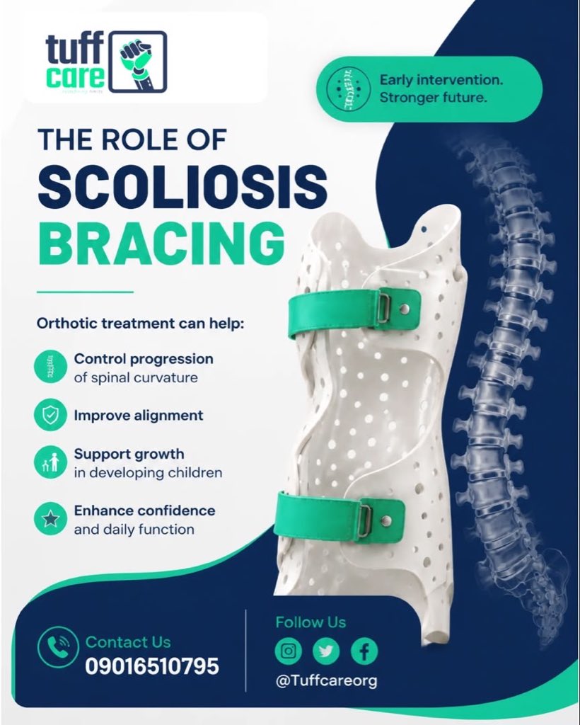 Tuffcareorg's tweet photo. Early intervention makes a lasting difference. Scoliosis bracing helps guide spinal growth, improve alignment, and support confidence every step of the way. #ScoliosisCare #EarlyIntervention #orthotics https://t.co/xIHj5BnEBq