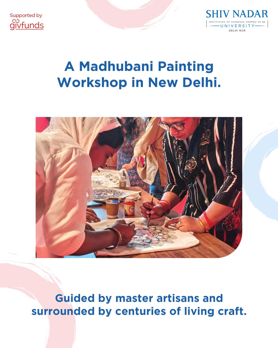 SnuDelhi's tweet photo. Exposure is also a skill.  Our Shilp Shakti artisans just attended a Madhubani Painting Workshop in New Delhi:  guided by master artisans, supported by Rangsutra &amp; HCL Foundation's My E Haat. A wider world makes a stronger artisan. 

@SnuDelhi 

#ShilpShakti #WomenArtisans https://t.co/KaEdJh1Fsg