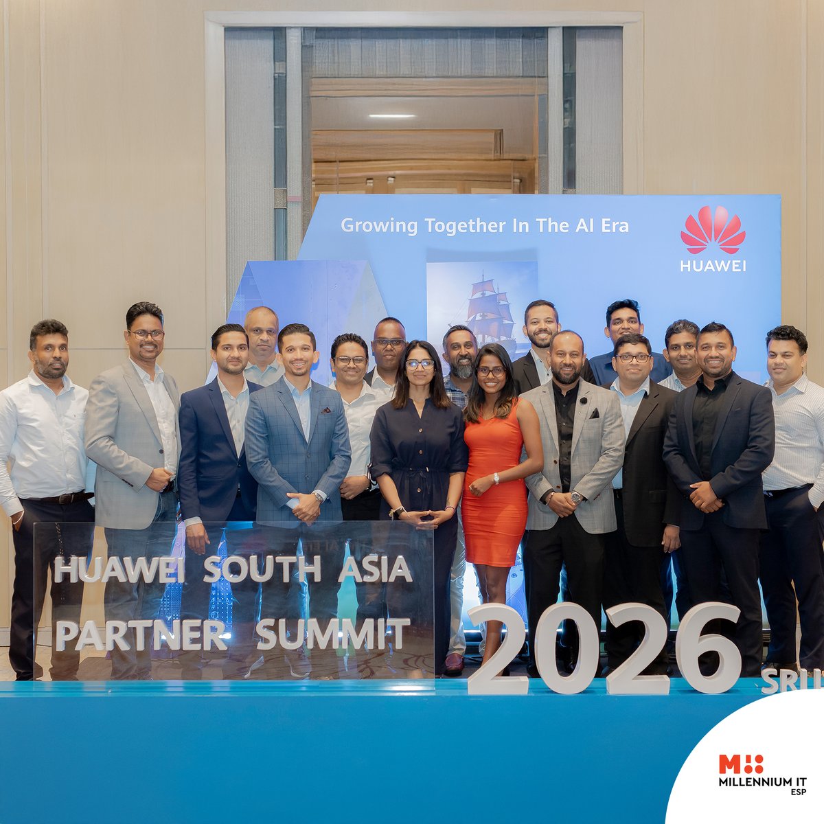 MillenniumITESP's tweet photo. #MITESP is recognised at the @Huawei South Asia Partner Summit 2026 for business growth, technical expertise, and sales excellence

🏆 Top DR Contribution Award – Sales Revenue 
🏆 Solutions Star Award &amp; HCIE Award – Lahiru Pathiranage
🏆 Sales Star Award – Jayasanka Dehigalage https://t.co/TFLgA7xOlL