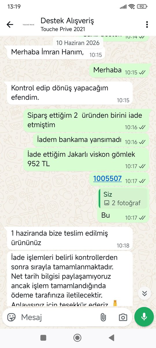 Imranaktepe1's tweet photo. @toucheofficial Sakın Alışveriş yapmayın.‼️. ürünü iade ettiğinizde ücret iadesi yapmıyorlar @ticaret @THRHMerkez https://t.co/e3yRw6hVkl