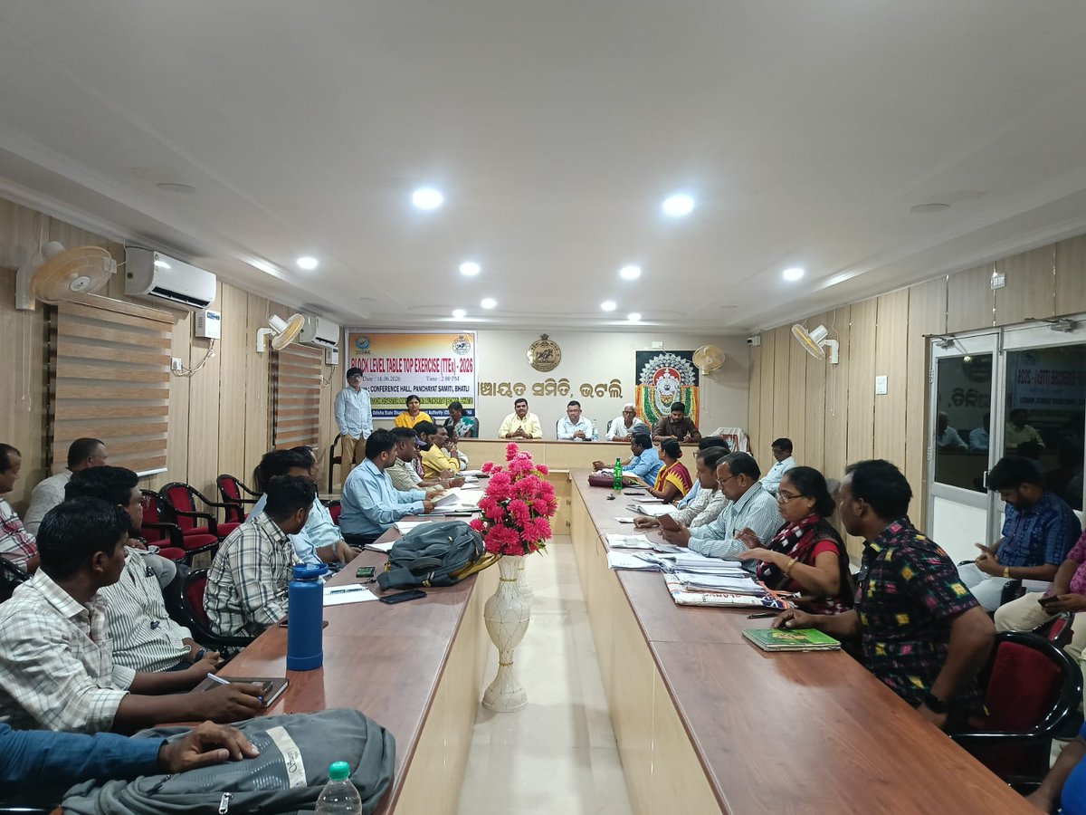 Distemg_bgh's tweet photo. Block Level Tabletop Exercise for Disaster Preparedness was held on dt.18.06.2026 at concerned blocks of Bargarh district.
@SRC_Odisha 
@osdmaodisha 
@Rdcsambalpur 
@DMBargarh https://t.co/U4UTqGx73Z