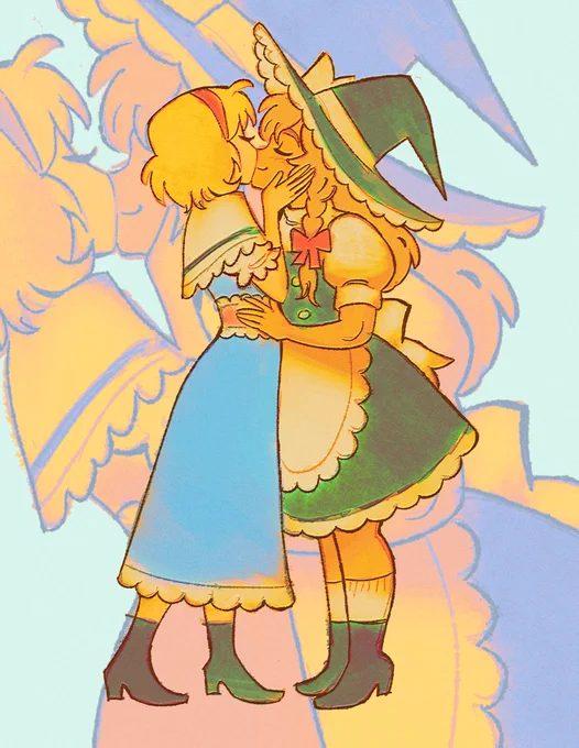 my half of an art trade with @/modmice on IG ^_^ we drew each other's favorite touhou ships. Plssss go look at the koiflan they drew for me!! it's so cute