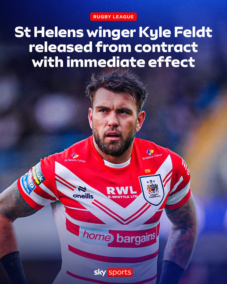 SkySportsRL's tweet photo. St Helens have confirmed that Kyle Feldt has been released from his contract with immediate effect https://t.co/ez2ANr4IIA