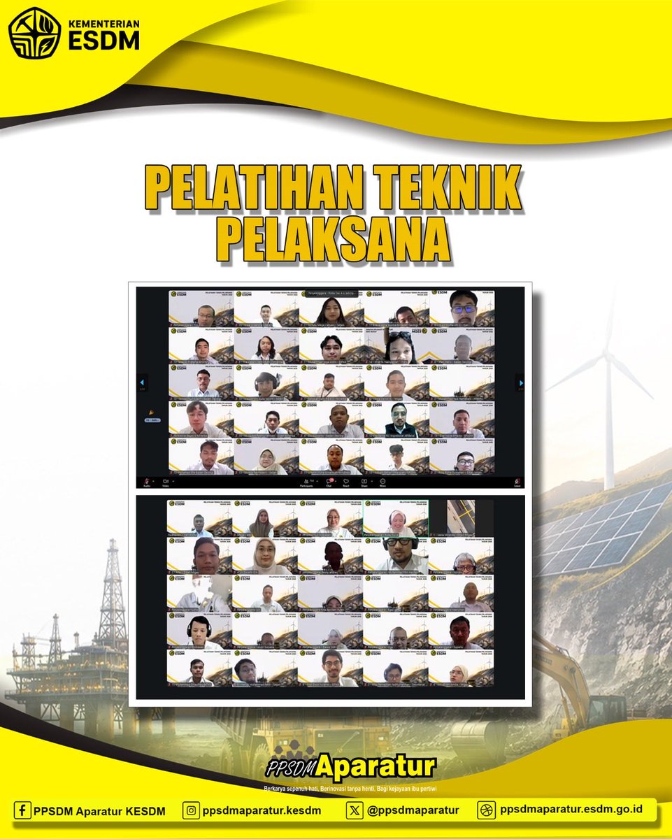 ppsdmaparatur's tweet photo. PPSDM Aparatur menyelenggarakan Pelatihan Teknis Pelaksana Tahun 2026 sebagai bagian dari upaya pengembangan kompetensi ASN di lingkungan Kementerian ESDM.

Kegiatan ini secara resmi dibuka oleh Bapak Yudhiawan, Inspektur Jenderal KESDM.

#PPSDMAparatur https://t.co/emZME1Mz9L