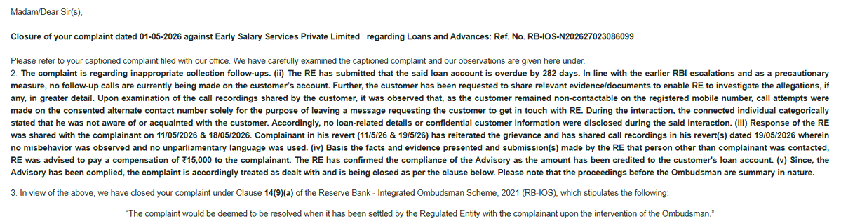 DiviIndi's tweet photo. Total mockery of consumer justice: Bank misbehaves ➡️ @RBI awards compensation ➡️ Bank credits the compensation back into its own account. 🤯 Reversing interest isn’t a penalty. Compensation for abuse belongs to the victim, not the bank's ledger! @DFS_India @PMOIndia @aajtak @ndtv @ANI, look at this systemic loophole.