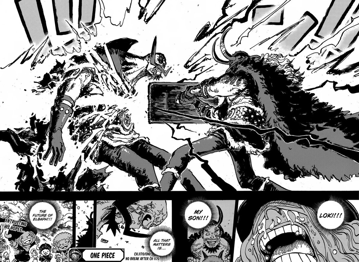 detraquer600's tweet photo. @3SkullJoe Shanks and Gaban were out of action when the Loki vs. Harald fight began. 
Loki held back during his initial attacks, but when he went all out, he killed Harald with a single blow. https://t.co/yK1rJhel4l