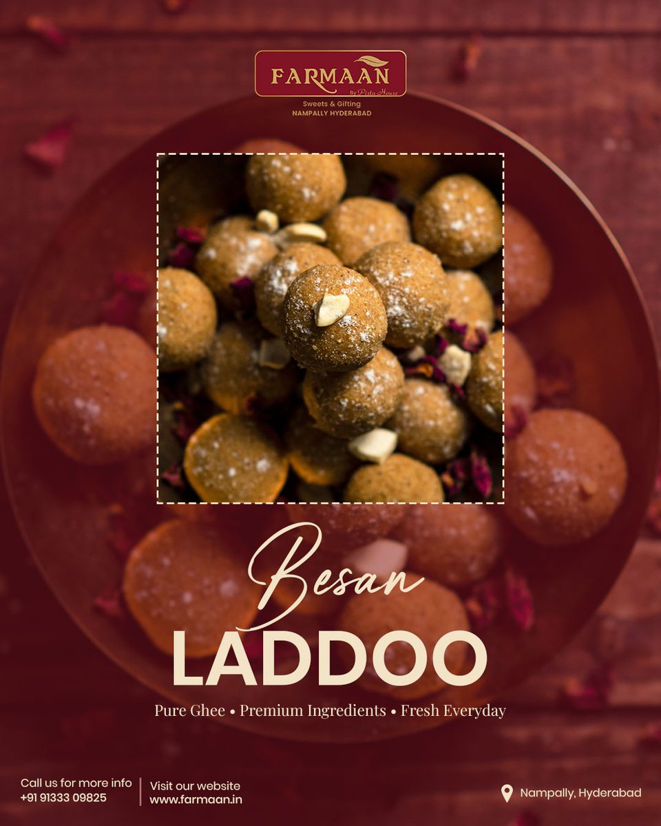 Farmaansweets's tweet photo. ✨ Besan Laddoo – Crafted with pure ghee, premium ingredients, and timeless tradition. Every bite delivers the perfect balance of richness, aroma, and sweetness, making every occasion a little more special. 💛

#BesanLaddoo #Farmaan #FarmaanSweets #PureGhee #TraditionalSweets https://t.co/scFnjbhQOD