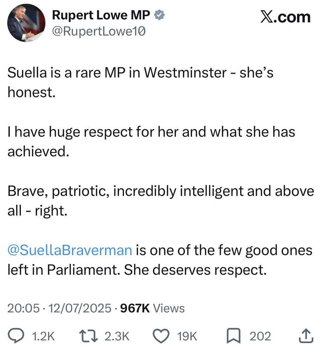 GlassPalestine's tweet photo. @HistoricLines I don't think that he really cares about anyone knifing Britain in the back given that he has nothing but praise for Kemi Badenoch, who was a pro-immigration member of the Johnson cabinet. He also had nothing but praise for other Boriswave Tory MP's before they joined Reform. https://t.co/NaTtqrwbwp