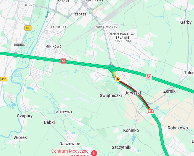 MotoSygnaly's tweet photo. #S11 prace przed w. Krzesiny (pewnie zapowiadane prace przed remontem) - zwężenie i korek w stronę Poznania
#DK15 Września - Miłosław. Kolizja w Obłaczkowie - wahadło i korki. https://t.co/sxr5xOFMOr
