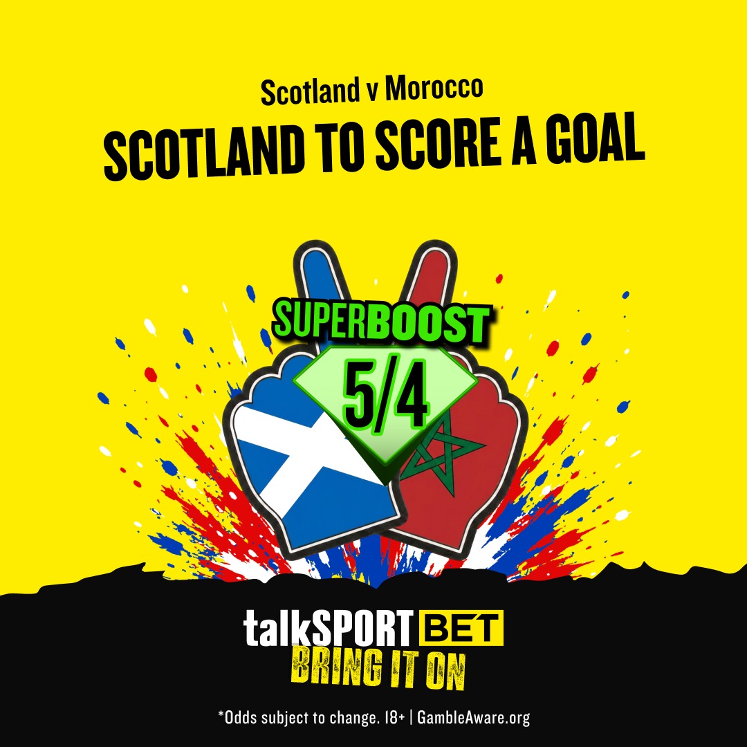 talksportbet's tweet photo. 𝐍𝐨 𝐒𝐜𝐨𝐭𝐥𝐚𝐧𝐝 𝐍𝐨 𝐏𝐚𝐫𝐭𝐲! 🥳

Steve Clarke's men look to build on their winning start. 

And we're super boosted Scotland to score a goal against Morocco.

#FIFAWorldCup