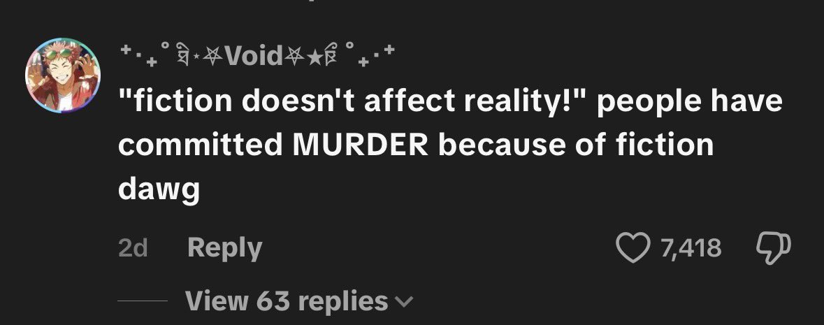 nekoyurim's tweet photo. yeah blame the fiction instead of the perpetrator lmao https://t.co/0jkmSQHC9y