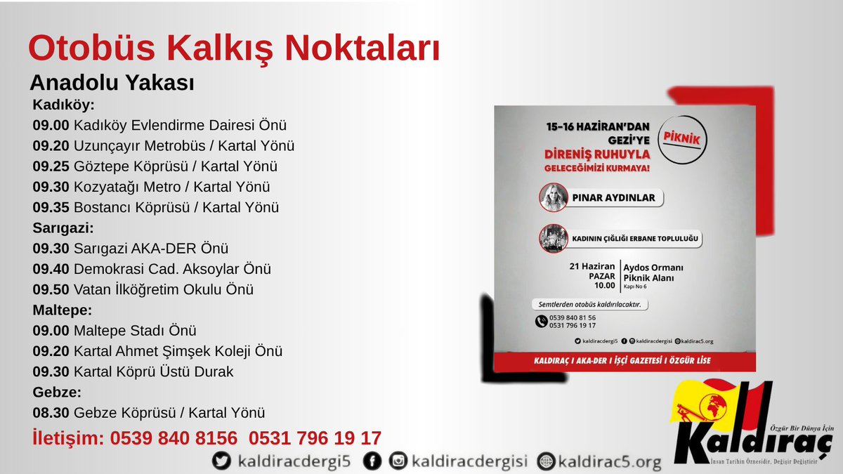 iscisen1's tweet photo. 21 Haziran'da Aydos'ta yapacağımız pikniğimizin araç kalkış saat, yer ve irtibat bilgileri.
Tüm dostlarımızı pikniğimize davet ediyoruz. https://t.co/cbD6Avw2bA