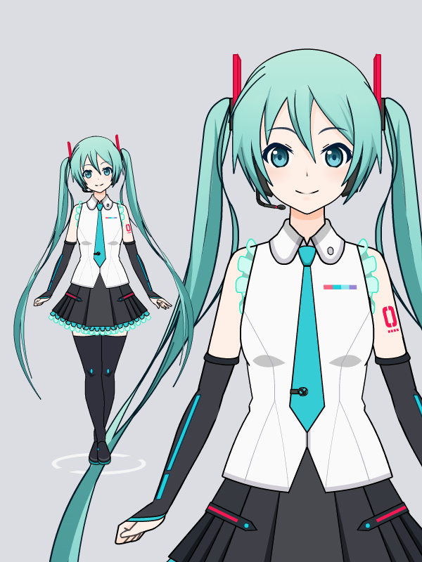 oohashishun01's tweet photo. #みんなの着せ替え!
#イラスト
　何度でも紹介したい着せ替え製初音ミク https://t.co/vYZPrsjPL6