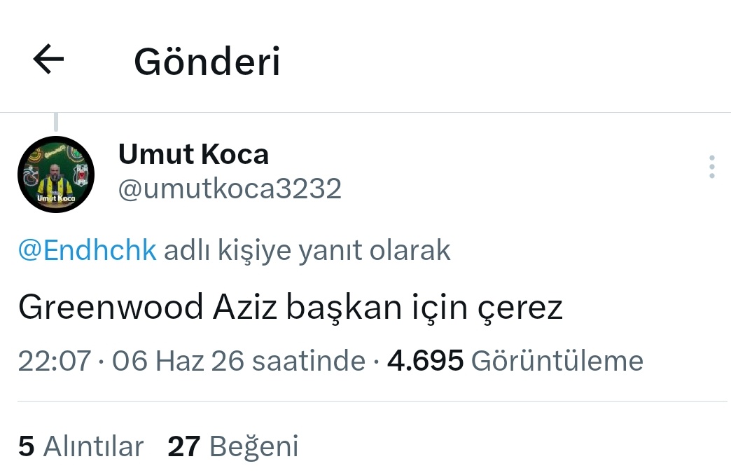 Mahmutpc1907's tweet photo. @umutkoca3232 @umutkoca3232 madem bu yazıyı dedin greenwoodu aldırmak başınızın tacıdır bundan sonra aldırın greenwoodu https://t.co/RoUeRRDLci