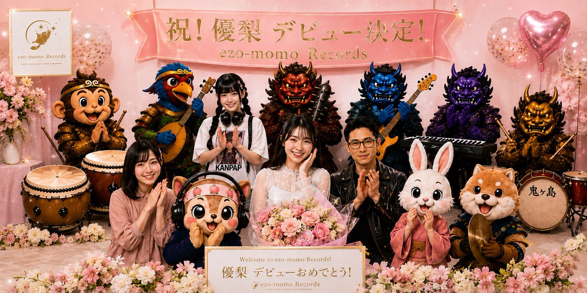 ezo_momo's tweet photo. 先程、ezo-momo Records
事務所にて優梨ちゃん🫶🏻︎💕︎︎
所属メンバーから祝福🎉✨
受けて嬉しそうでした🫶🏻︎💕︎︎
(わたしは事務所で見てた😺)
 #AIart️️️️️️️️️️️️️️️️️️️️️️️️️️️️️️️️️️️️️️️️️️️️️️️️️️️ 
 #デビュー  #新人  #AISinger https://t.co/Ey7G2ywQNe