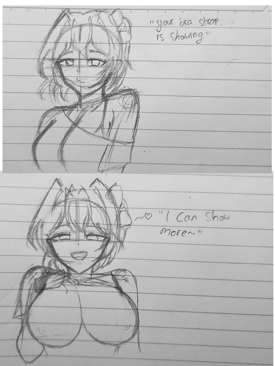 AdhitE0430's tweet photo. Okay, so-- Sayori bra strap :3 https://t.co/fSQyPRyxTW