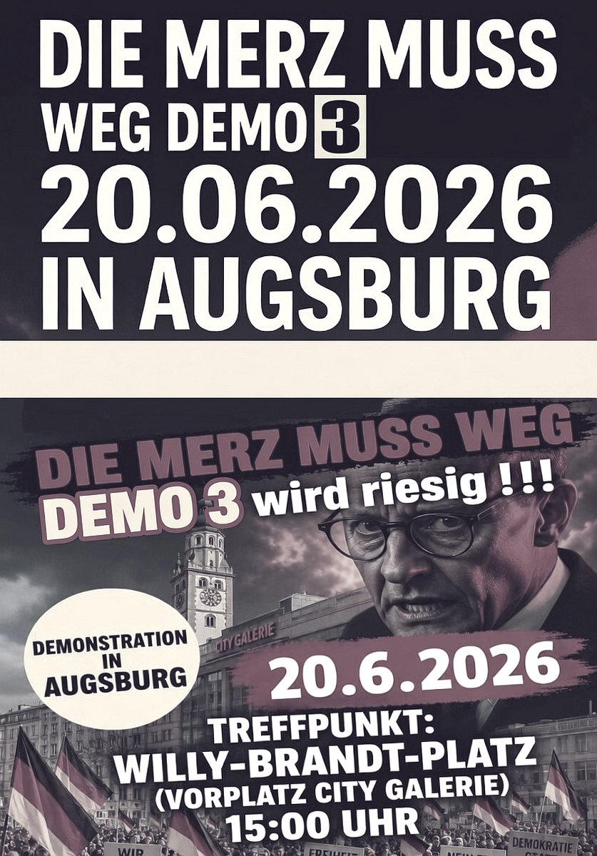 BockwurstClown's tweet photo. Täglich 25 Sexverbrechen durch babarische 
Fake-Flüchtlinge
🚨🚨🚨🚨🚨🚨🚨🚔🚔🚔🚔🚔🚔🚔🚔
Kommt zur Merz-DEMO III 
Wir setzen diesem Wahnsinn ein Ende  
Mit der AfD werden unsere Kinder und Frauen wieder sicher sein

DAS MEGA EVENT - Samstag - Augsburg - 15:00
Willy-Brandt-Platz https://t.co/apHYQ7gl5z