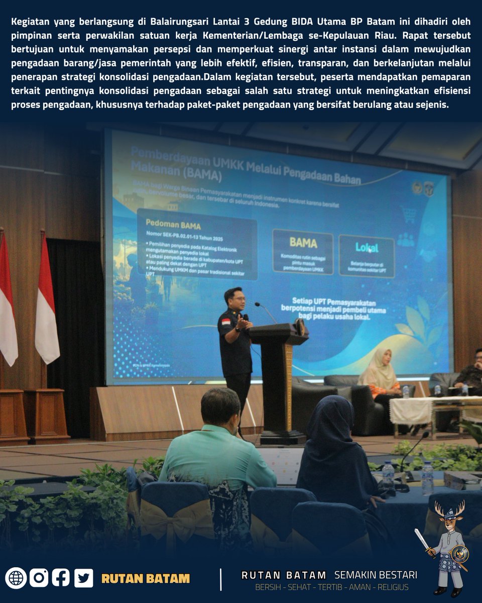 BatamRutan's tweet photo. DUKUNG PENGGUNAAN PDN DAN PRODUK UMK, KARUTAN BATAM HADIRI RAPAT STRATEGIS LKPP
.
.
#GuardAndGuide
#Kemenimipas
#Ditjenpas
#Pemasyarakatan
#RutanBatam https://t.co/XZYXkC3CVp