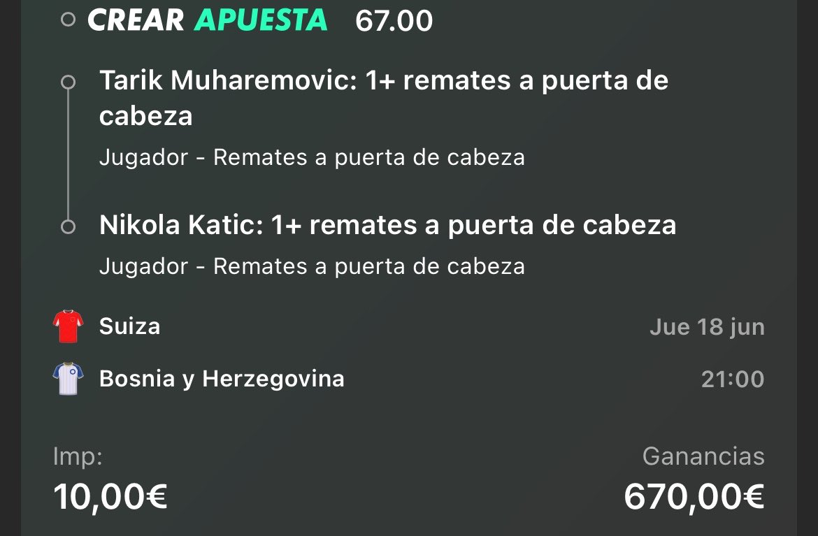 DapersBet's tweet photo. 🚨CUOTON 67🚨
Bosnia el equipo con más jugadores alto de todo el mundial. 
Juegan mucho a centros laterales y faltas ensayadas.
Sobran palabras. https://t.co/VoG4z526Oz