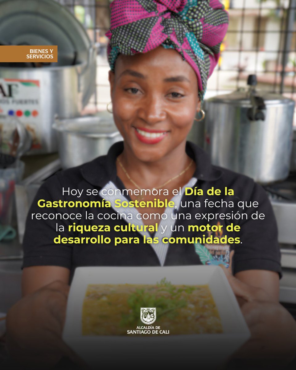 bienes_cali's tweet photo. 🥗 En el Día de la Gastronomía Sostenible, desde la Unidad de Bienes y Servicios destacamos la importancia de promover prácticas responsables que contribuyan al cuidado del medio ambiente. https://t.co/ScpJiNLyKM