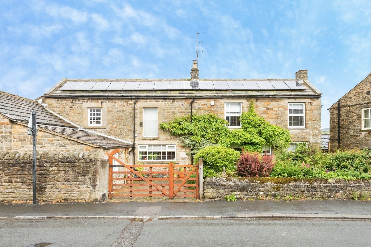 homeuk's tweet photo. Walk into the sitting room and look up: a vaulted ceiling laced with timber trusses, a galleried mezzanine tucked under the apex, light pouring across stripped floors. Middle Farm is a proper Teesdale stone farmhouse in the village of Mickleton, with a warmth you cannot fake.

The terracotta kitchen runs to a cream range, a Belfast sink and a walk-in pantry, then opens to a glass-walled garden room where the fields roll away in a patchwork of grazing and big northern sky. Two plots totalling about 0.62 acres, with fruit trees, a walled terrace and stone outbuildings. £550K, a few minutes from Barnard Castle.

https://t.co/qjRHnJ64Z9 ❤️

For sale with @anthonyjones_uk on Home