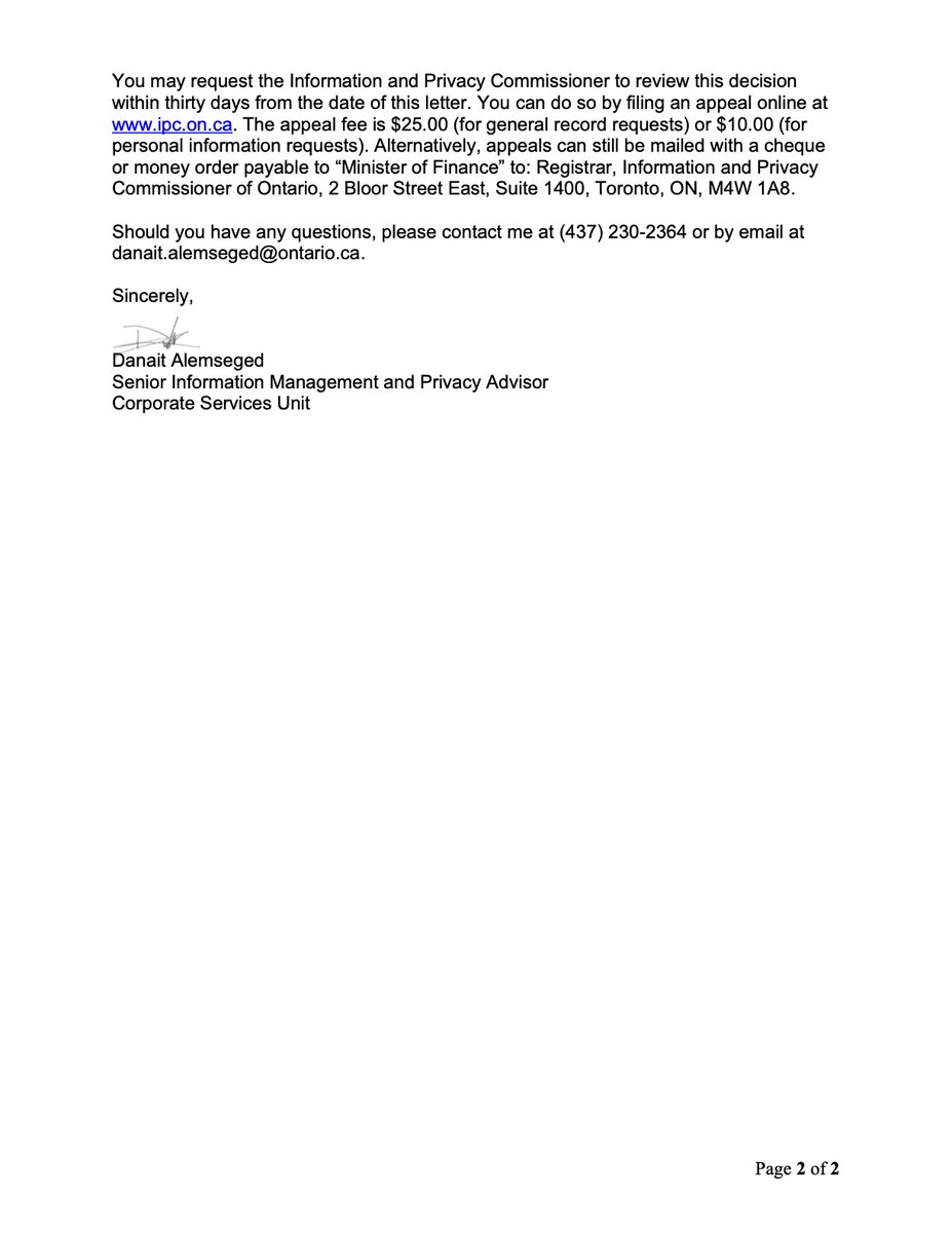 JustinPicheh's tweet photo. Another one bites the dust...
#FOI | #FreedomOfInformation
#onpoli https://t.co/c6IL0hREdH